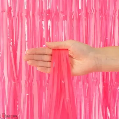 Занавес Дождик Сочный цвет, Розовый, 100*200 см, 1 шт. Розовый - фото