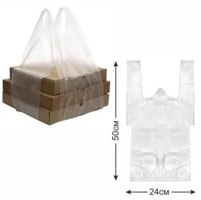 Пакет д/пиццы ПНД прозр. 24+18*50 14мк 1/50 Прозрачный - фото