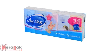 Платочки бум. Лилия 2-хслойные 10листов Белый - фото