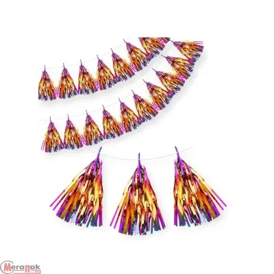 Гирлянда Тассел, Радужный, Металлик, 35*12 см, 12 листов. Разноцветный - фото