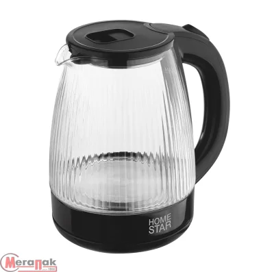 Чайник Homestar HS-1045 (1,8 л) стекло, черный пластик Черный - фото