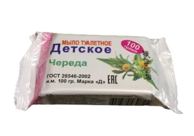 Мыло туалетное детское Череда 100гр в упаковке (95)  - фото