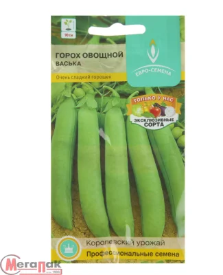 Горох Васька цв/п 5 гр., среднеспелый, овощной, кустовой, очень сладкий  - фото