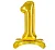 Шар фольга Falali (32''/81 см) Цифра, 1 на подставке, Золото, 1 шт. в уп.(надув воздухом) Золотой - фото