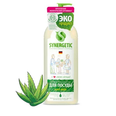 Гель для мытья посуды "Synergetic" 1л Алоэ Вера, арт. 103103/8  - фото