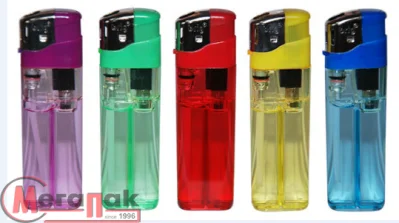 Зажигалка пьезо Brig Transparent цветная одноразовая, B-555 (50)  - фото