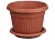 Кашпо ЛИВИЯ D160мм 1,4л с поддоном Терракотовый, арт. М 3010 Терракотовый - фото