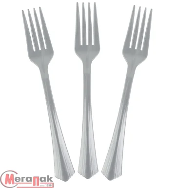 Вилки, Матовое серебро, 18 см, 10 шт. в упак., 6225027  - фото