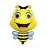 Шар с клапаном (17''/43 см) Мини-фигура, Счастливая пчела, 1 шт.  - фото