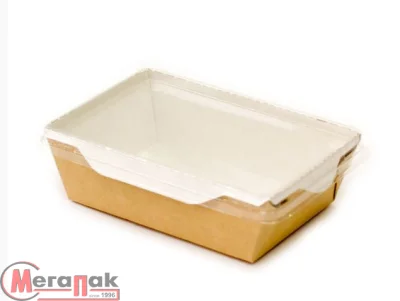 Коробка картонная с пластиковой крышкой 150*150*50 OpSalad 900 Packton 34523 (1шт)  - фото