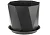 Кашпо ПРИЗМА D220мм 4,7л с поддоном Графитовый, арт. М 3139 Графитовый - фото