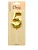 Свеча Цифра, 5 Объемные грани, на шпажке, Золото, Металлик, 4,5*7 + 7 см, 1 шт. с держат., 803065  - фото