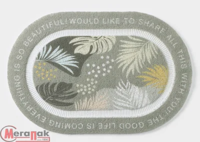 Коврик для дома LaDо́m, овал, 40×60 см, серо-зелёный, 10063689 Зеленый - фото