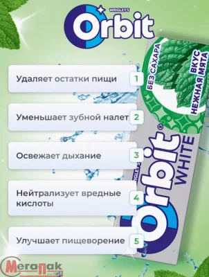 Ж/Р Орбит Белоснежный Нежная мята 13,6  20*30 вс (20к)  - фото