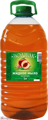 Мыло жидкое 5л "Зодиак" ПЭТ бутылка персик, арт. К-10-6с  - фото