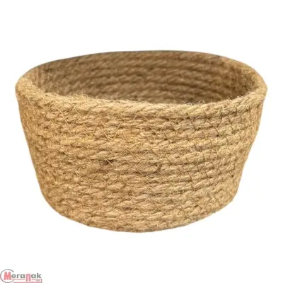 Интерьерная корзина д/хранения, джут, 15х15х8 см, ES137-142 S Коричневый - фото