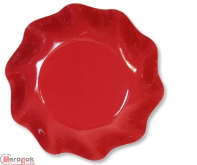 Тарелка бумажная Д=18,5 RED 46TC Красный - фото