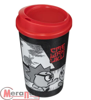 Стакан для горячих и холодных напитков с крышкой и декором "Смешарики" 400мл (черный), 431335713(15)  - фото
