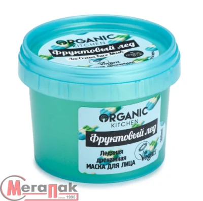Маска для лица "Ледяная дренажная. Фруктовый лед" Organic Kitchen, 100 мл  - фото