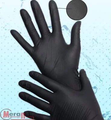 Перчатки из черн.нитрила б/прис. XL (100шт)(10) ндс 20% Черный - фото