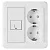 Комбинация: Розетка 2-я з/к + Cat5 Белый WST 5749  - фото