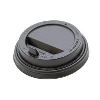 Крышка д/стакана бум. 250-300мл. черн. с открыв. питейником D80 1/100 Черный - фото