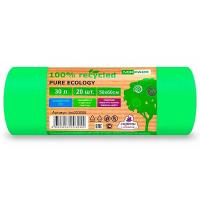 Мешки д/мусора ПНД Pure Ecology 30 л био зеленые в рул. 20шт, 12мкм (33), арт.bio302005 Зеленый - фото