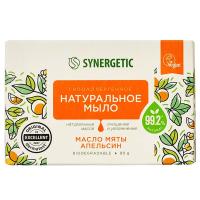 Натуральное туалетное мыло SYNERGETIC масло мяты и апельсин, 90 гр, 500103  - фото