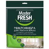 Салфетка для стекол и зеркал микрофибра 1 шт Master FRESH, арт. С0006171, С0006987  - фото