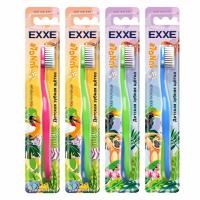 Зубная щетка EXXE Детская серия Джунгли 6-12 лет (мягкая), 1 штука С0007707  - фото