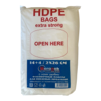 Пакет 14*8*26 (22*26) HDPE бирка Мегапак Прочные (10) Прозрачный - фото