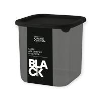 Банка для сыпучих продуктов Sugar&Spice Black квадратная 0,8л, с гибкой крышкой, SE168410621 (15) Черный - фото