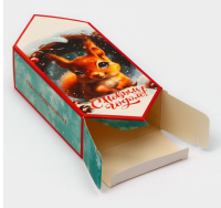 Складная коробка-конфета «Белочка» 9,3х14,6х 5,3 см, 10637839 Разноцветный - фото