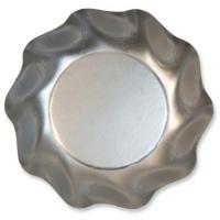 Тарелка бумажная Д=18,5 (1/10шт) BOWL SATIN SILVER 46MA Серебро - фото