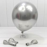 Шарики воздушные из латекса "Хром" 11"/28см (50 шт.) 2,8г Серебряный 1/120  - фото