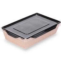 Контейнер бумажный OSQ OpSalad 800 Black Wood 207*127*55 мм черный/крафт 1 шт. Коричневый - фото