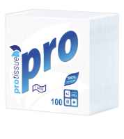 Салфетки бумажные Protissue 1-сл, 24*24см, арт. С184 Белый - фото