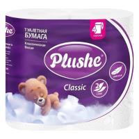 Туалетная бумага Plushe Classic 2 слоя 18 м белая 4 шт/упак  - фото