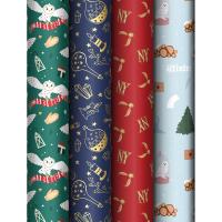 Упаковочная бумага глянцевая 70*100 см Christmas Pattern, 80г/м2, МИКС 2  - фото