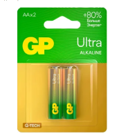 Элемент питания GP Ultra Alkaline G-Tech 15А AA - 2 шт. на блистере  - фото