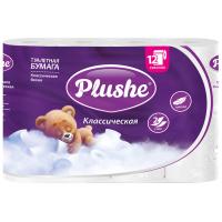 Туалетная бумага Plushe Classic 2 слоя 18 м белая 12 шт/упак  - фото