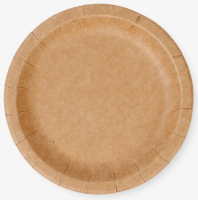 Тарелка бумажная d23см крафт 1/100 121008,411-086 (700/1000) Белый - фото
