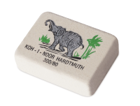 Ластик KOH-I-NOOR "Слон" 300/80, 26х18,5х8мм, белый, прямоугольный, натуральный каучук, 225399  - фото