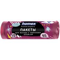 Пакеты д/мусора Очень Стильные  с завяз. OVERLAP 65 л винные 1/10, 0356 HOMEX (20) Сиреневый - фото