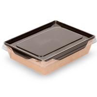 Контейнер бумажный OSQ OpSalad 500 Black Wood 164*115*45 мм черный/крафт 1 шт. Коричневый - фото