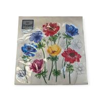 Салфетки бум. Bouquet 33*33, 3сл 20шт Цветы (в ассортименте) Белый - фото
