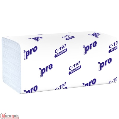 Полотенца бум. Protissue V слож. 2-сл, 22*21см, целлюлоза, сист Tork H3, арт. С197 Белый - фото