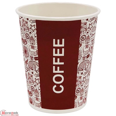 Стакан бумажный 350мл для горячего COFFEE 50шт, арт. 0013  - фото