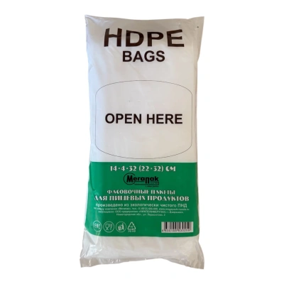 Пакет 14*8*32 (22*32) HDPE блок (10) Прозрачный - фото