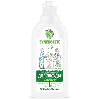 Гель д/мытья посуды 0,5л "Synergetic" Алоэ (14) 103053/14 Белый - фото